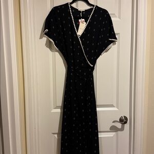 Pleione Black Dress with White Details